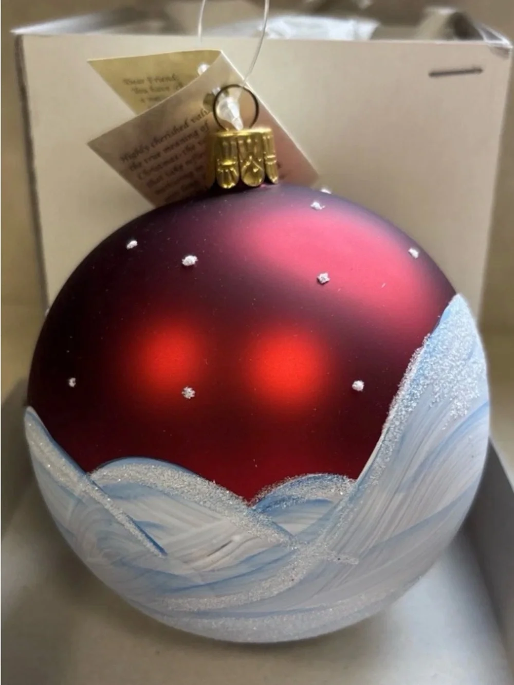 New 2008 Christina's World Glass Hand painted Christmas Trees Winter Ornament